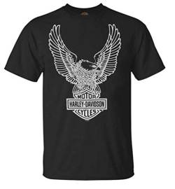 Harley Davidson Herren T-Shirt Adler Graphic Short Sleeve Tee Schwarz Tee 30296656 - Schwarz - Mittel von Harley-Davidson