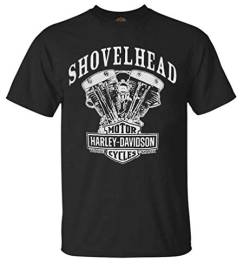 Harley-Davidson Herren T-Shirt Shovelhead Engine Short Sleeve Schwarz 30294026, schwarz, XX-Large von Harley-Davidson