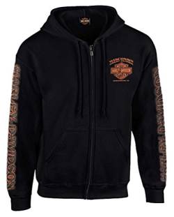 Harley-Davidson Men's Eagle Piston Long Sleeve Full-Zip Hoodie, Black 30299950 von Harley-Davidson