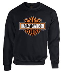 Harley-Davidson Mens Bar & Shield Long Sleeve Crew Neck Fleece Sweatshirt, Black von Harley-Davidson