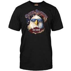 Harley-Davidson Militär - Herren Patriotischer Adler Grafik T-Shirt - Shady Eagle | Overseas Tour, Schwarz, L von Harley-Davidson