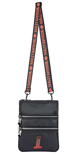 Harley-Davidson Women's Rubber #1 Logo Crossbody Sling Purse - Black/Rust von Harley-Davidson