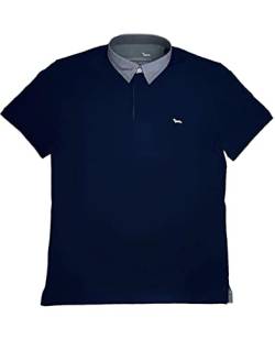 Harmont&Blaine Harmont & Blaine Poloshirt mit kurzen Ärmeln, blau mit gemustertem Kontrastkragen und gesticktem Logo auf der Vorderseite., blau, Medium von Harmont & Blaine