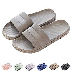 Herren/Damen Badeschuhe Hausschuhe Slippers Sommer Slide Pantoletten Badelatschen Strand Indoor/Outdoor Rutschfest Baden Unisex Einfarbig,Grau,42-43 EU von Harrms