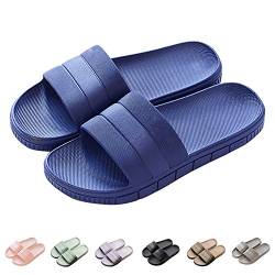 Herren/Damen Badeschuhe Hausschuhe Slippers Sommer Slide Pantoletten Badelatschen Strand Indoor/Outdoor Rutschfest Baden Unisex Einfarbig,Marine Blau,44-45 EU von Harrms