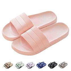 Herren/Damen Badeschuhe Hausschuhe Slippers Sommer Slide Pantoletten Badelatschen Strand Indoor/Outdoor Rutschfest Baden Unisex Einfarbig,Pink,36-37 EU von Harrms