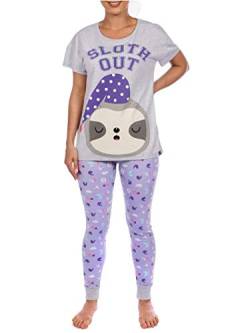 Harry Bear Damen Faultier Schlafanzuge Violett X-Large von Harry Bear