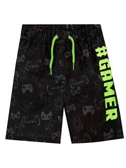 Harry Bear Jungen Gaming Badehose Spielen Badeshorts für Kinder Schwimmhose Schwarz 116 von Harry Bear