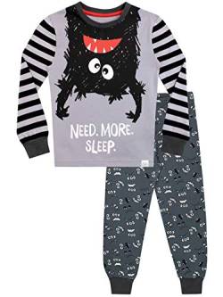 Harry Bear Jungen Monster Schlafanzug Slim Fit Grau 104 von Harry Bear