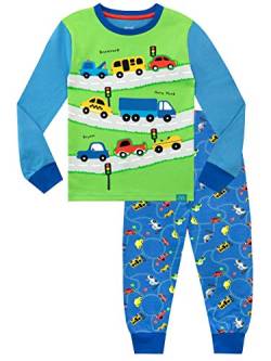 Harry Bear Jungen Schlafanzug Slim Fit Autos Blau 122 von Harry Bear