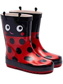 Harry Bear Kinder Gummistiefel mit Ladybug Rot 22 (UK 5) von Harry Bear