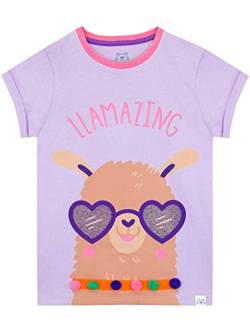 Harry Bear Mädchen Lama T-Shirt Violett 116 von Harry Bear