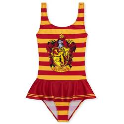 Harry Potter Badebekleidung Mädchen | Einteiliger Badeanzug Kinder Mädchen mit Rüschenrock | Kinder Badewäsche Alter von 7-14 (Rot Gryffindor, 9-10 Jahre) von Harry Potter