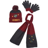 Harry Potter Bommelmütze Harry Potter Hogwarts Kinder Jugend 3tlg Winter Set (3-St) Mütze plus Schaal Handschuhe von Harry Potter