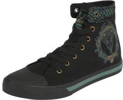 Harry Potter Frauen Sneaker high schwarz EU40 Textil Fan-Merch, Filme, Hogwarts, Slytherin von Harry Potter