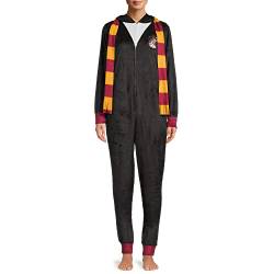 Harry Potter Gryffindor Damen-Schlafanzug mit Kapuze, Schwarz, M von Harry Potter