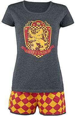 Harry Potter Gryffindor Quidditch Frauen Schlafanzug grau/rot/gelb 3XL von Harry Potter