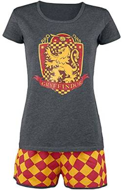 Harry Potter Gryffindor Quidditch Frauen Schlafanzug grau/rot/gelb M von Harry Potter