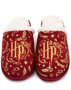 Harry Potter Hausschuhe Womens Damen Slip-On Flauschige rote Hausschuhe 36-37 EU von Harry Potter