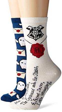 Harry Potter Hedwig Letter to Hogwarts Juniors/Damen Crew-Socken, 2 Paar von Harry Potter