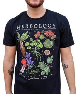 Harry Potter Herbology Plants Hogwarts T-Shirt für Erwachsene, schwarz, Mittel von Harry Potter