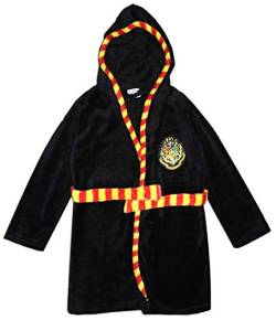 Harry Potter Herren-Bademantel mit Kapuze, Korallen-Fleece, Polyester Gr. L, Schwarz von Harry Potter