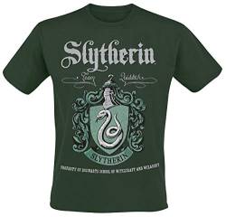 Harry Potter Herren T-Shirt-Slytherin Crest L, 100%, grün, Large von Harry Potter