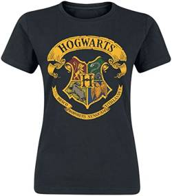 Harry Potter Hogwart's Crest Frauen T-Shirt schwarz S 100% Baumwolle Fan-Merch, Filme, Hogwarts von Harry Potter