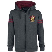 Harry Potter Kapuzenjacke - Gryffindor Sport - S bis L - für Männer - Größe L - grau/bordeaux  - Lizenzierter Fanartikel von Harry Potter