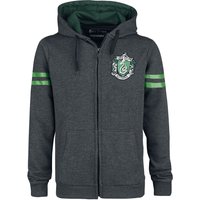 Harry Potter Kapuzenjacke - Slytherin Sport - S bis XXL - für Männer - Größe L - dunkelgrau meliert  - Lizenzierter Fanartikel von Harry Potter