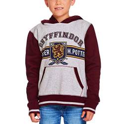 Harry Potter Kinder Hoodie Gryffindor Wappen mit Kapuze grau rot - 128 von Harry Potter