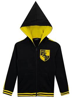 Harry Potter Kinder Hufflepuff Hoodie mit spitzer KapuzeSchwarz 116 von Harry Potter