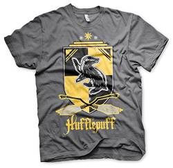 Harry Potter Offizielles Lizenzprodukt Hufflepuff Herren T-Shirt (Dunkelgrau), X-Large von Harry Potter