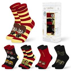 Harry Potter Socken Damen, 5er Pack Lustige Socken für Damen, Hogwarts Socken mit Motiv von Harry Potter