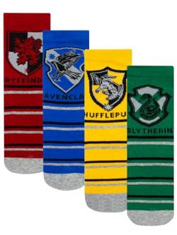 Harry Potter Socken | Hufflepuff, Slytherin, Ravenclaw, Gryffindor Socken | Socken Jungen | Mehrfarbig 24-26 von Harry Potter