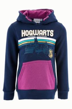 Harry Potter Sweatshirt für Mädchen, Hogwarts Design Pullover, Blau Weiches Textil Sweatshirt, Kapuzenpullover für Mädchen, Geschenk für Mädchen, Größe 8 Jahre - Blau von Harry Potter