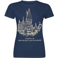 Harry Potter T-Shirt - Hogwarts Castle - S bis XL - für Damen - Größe M - blau  - Lizenzierter Fanartikel von Harry Potter