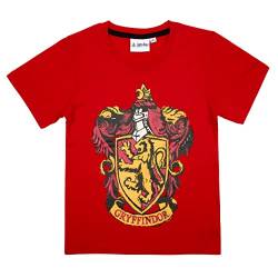 Harry Potter T-Shirt Jungen Mädchen Hogwarts Gryffindor (Rot, 116) von Harry Potter