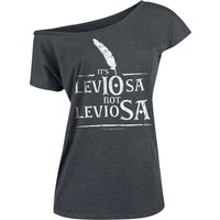 Harry Potter T-Shirt - Leviosa - S bis 4XL - für Damen - Größe 3XL - dunkelgrau meliert  - Lizenzierter Fanartikel von Harry Potter