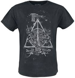 Harry Potter The Deathly Hallows Männer T-Shirt schwarz M 100% Baumwolle Dark Arts, Fan-Merch, Filme von Harry Potter