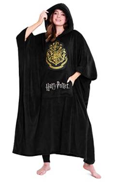 Harry Potter Übergroße Kapuzenpullover Decke Damen und Herren Oversized Hoodie Winter Warme Decke zu Überziehen(Schwarz Lang) von Harry Potter