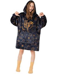 Harry Potter Vuddie übergroße Decke Hoodie Kids Navy oder weißes Fleece Einheitsgröße von Harry Potter