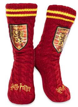 Harry Potter - Women's Slippery Socks - Burgundy Gryffindor Wool Bed Socks - One Size Fits Women Size 5-8 - Official Harry Potter Merchandise, Burgundy - Gryffindor, One Size, Burgundy - Gryffindor von Harry Potter