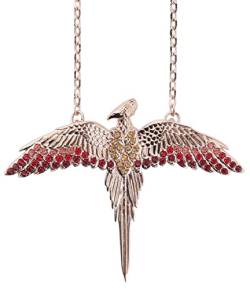 The Carat Shop Rose Gold überzog Sterlingsilber Fawkes Halskette mit Kristallen von Harry Potter