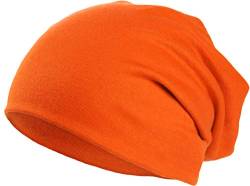 Harrys-Collection Damen Herren Beanie in 15 Farben, Kopfgröße:Einheitsgröße, Farben:orange von Harrys-Collection