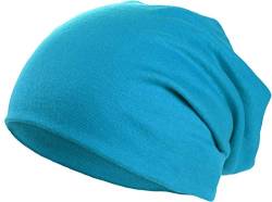 Harrys-Collection Damen Herren Beanie in 15 Farben, Kopfgröße:Einheitsgröße, Farben:türkis von Harrys-Collection