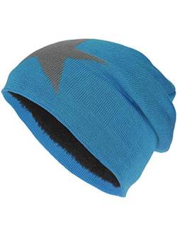 Harrys-Collection Gustav Müller Mädchen Beanie mit Sternen in 2 Farben, Kopfgröße:Einheitsgröße, Farben:blau von Harrys-Collection