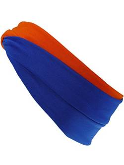 Harrys-Collection Haarband oder Stirnband in 16 Verschiedenen Unifarben Turban, Kopfgröße:Einheitsgröße, Farben:orange/royalblau von Harrys-Collection