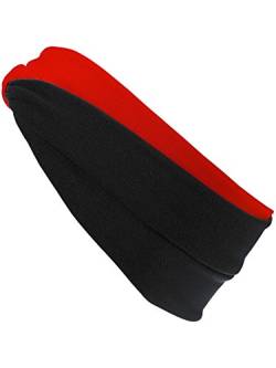 Harrys-Collection Haarband oder Stirnband in 16 Verschiedenen Unifarben Turban, Kopfgröße:Einheitsgröße, Farben:schwarz/rot von Harrys-Collection