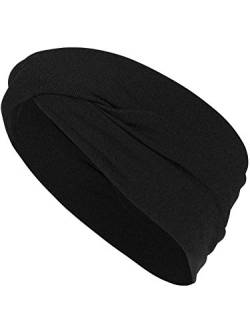 Harrys-Collection Haarband oder Stirnband in 16 Verschiedenen Unifarben Turban, Kopfgröße:Einheitsgröße, Farben:schwarz von Harrys-Collection